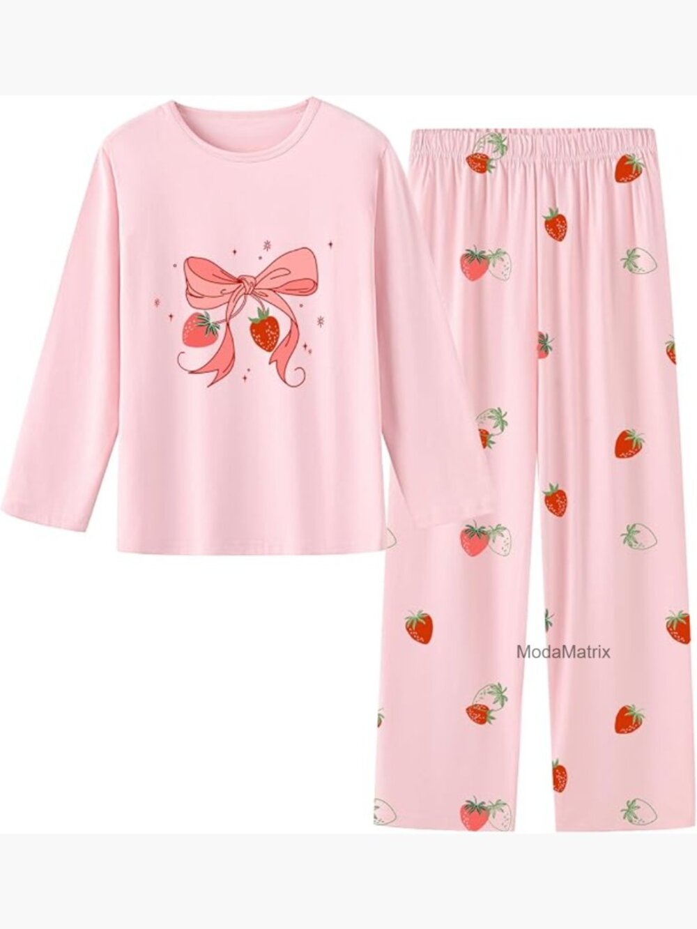 Girls 100% Cotton Long Sleeve Pajama Set Size 5-14